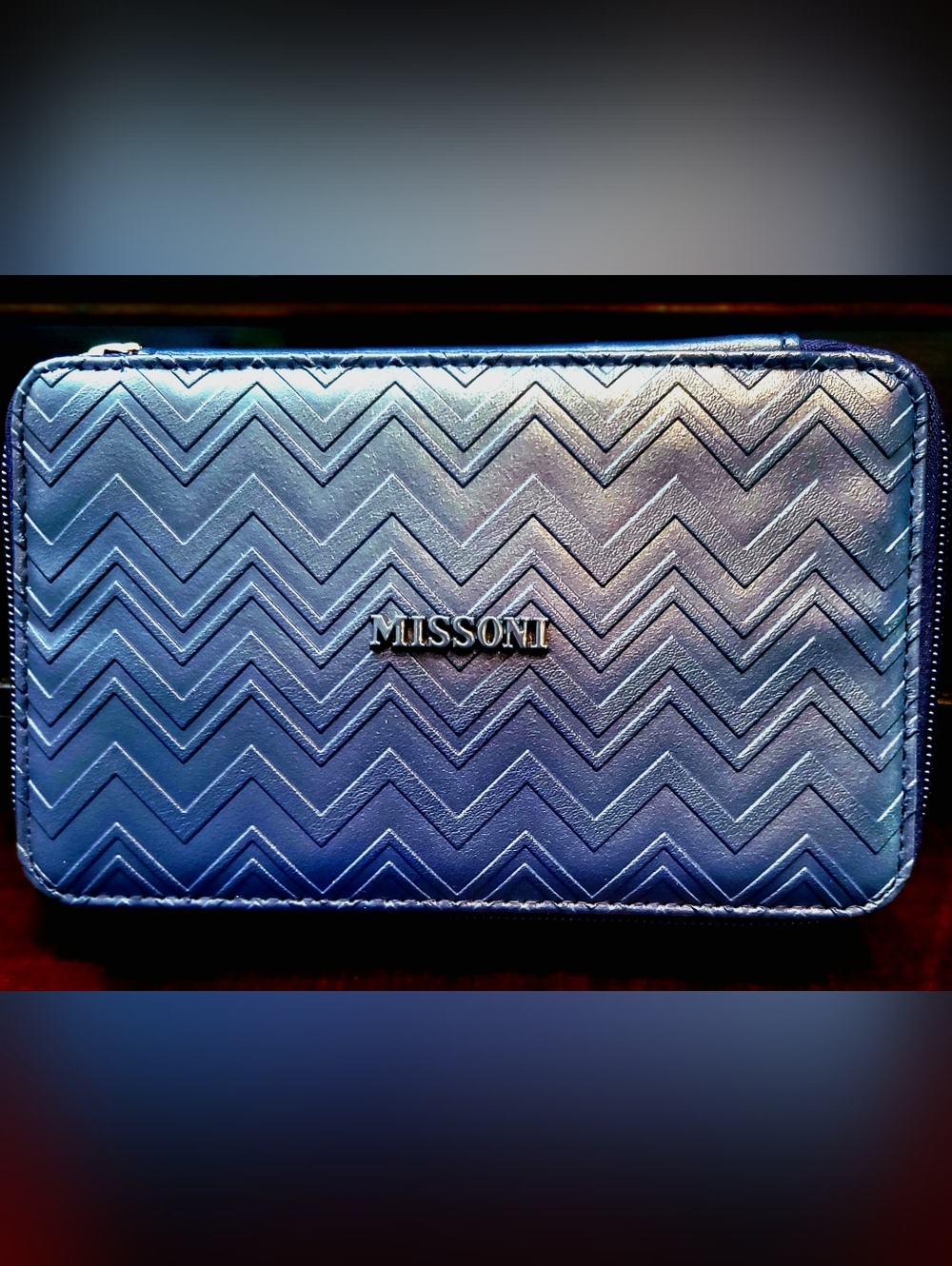 NWOT Missoni Navy Blue Cosmetic Case